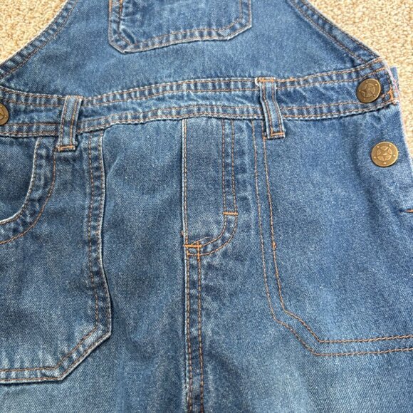 Denim Overalls Kids Flannel Lined Size 92 ~2T Jean Red Flannel Spring Fall - Picture 5 of 13
